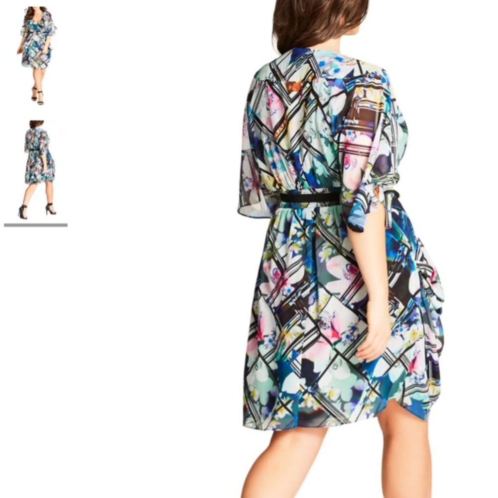 Orchid Wrap Dress by City Chic - Picture 2 of 4